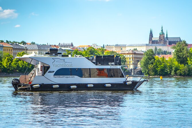 3-hours Prague Private Boat Cruise Beer or Prosecco Unlimited - National Theatre from the water