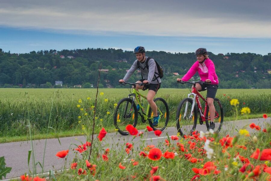 E-Bike Day Trip: Visit a Roman Castle and Taste Craft Beer - Karlstejn Castle after about an hour on the trail