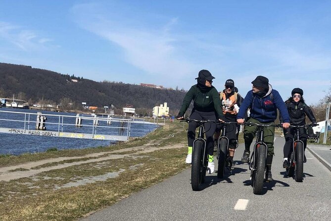 FAT TIRE E-BIKE GREAT TOUR - river, parks & panoramic views tour - Kafka’s fountain and the Rudolfinum