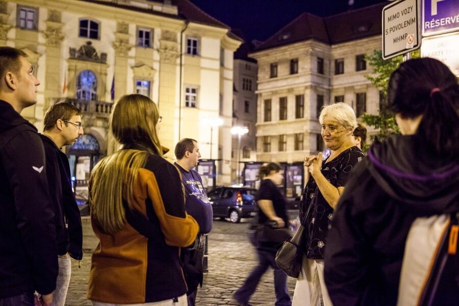 Ghost Walking Tour of Prague - Across Charles Bridge after sunset