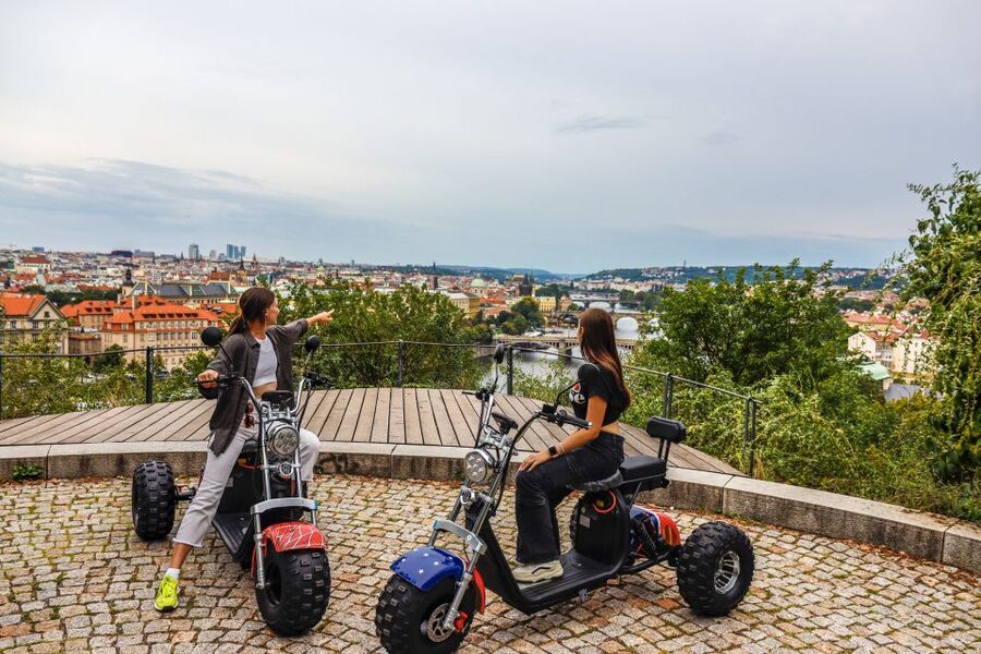 Grand City Tour on Electric Trike in Prague - Live Guided - The Great Strahov Stadium and Petrín Hill