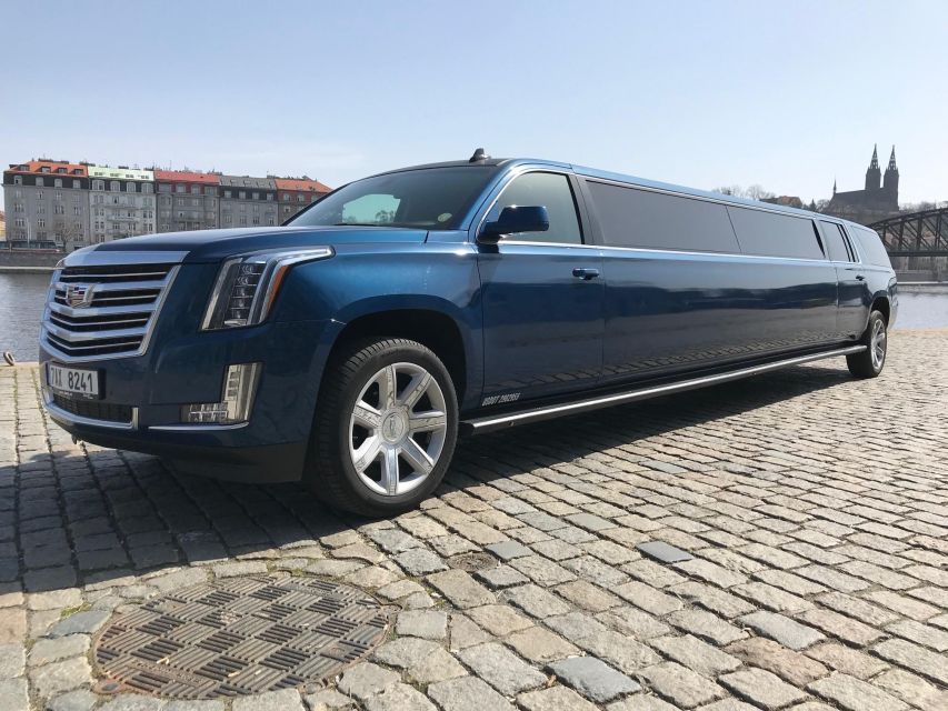 Long Hummer or Cadillac Limousine Party Ride - A limousine entrance into Prague
