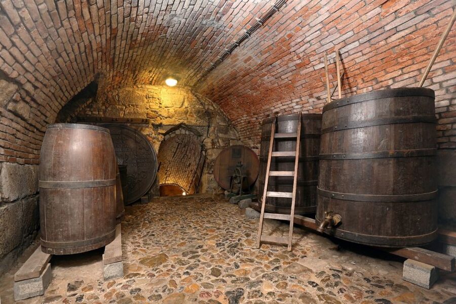 Pilsen: Brewery Museum Entrance with a Glass of Beer - Going below ground into the medieval cellars