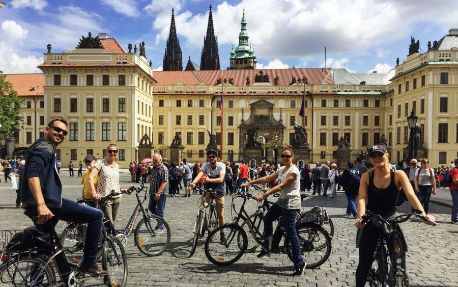 Prague "ALL-IN-ONE" City E-Bike Tour - National Theatre, Dancing House, and Wenceslas Square