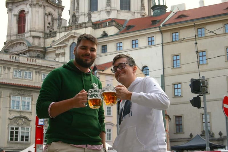 Prague Beer History: Highlights Tour with Tasting - Starting under the tree at Malostranské Square