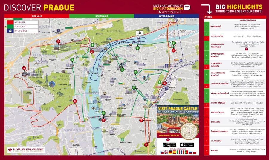 Prague: Big Bus Hop-on Hop-off, Castle Tour and River Cruise - Old Town, Charles Bridge, and Kampa Park on foot