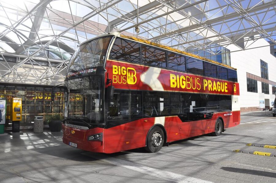 Prague: Big Bus Hop-on Hop-off, Castle Tour and River Cruise - Riding the green line through central Prague