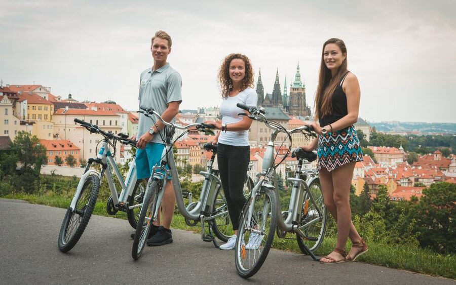 Prague: Bike or E-Bike City Tour with A Local Guide - Lennon Wall, the river, and the Dancing House
