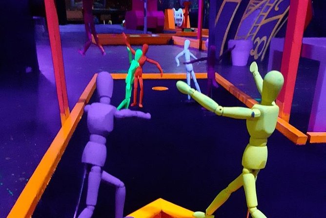 Prague Black Light Mini Golf and Games with free Drinks - A different way to see Prague indoors