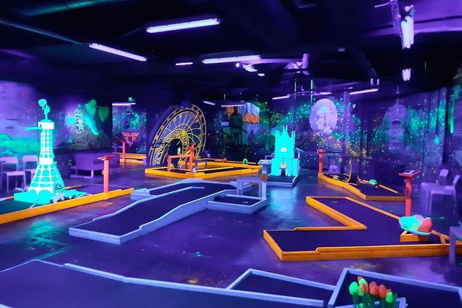 Prague Black Light Mini Golf and Games with free Drinks - What happens when you arrive