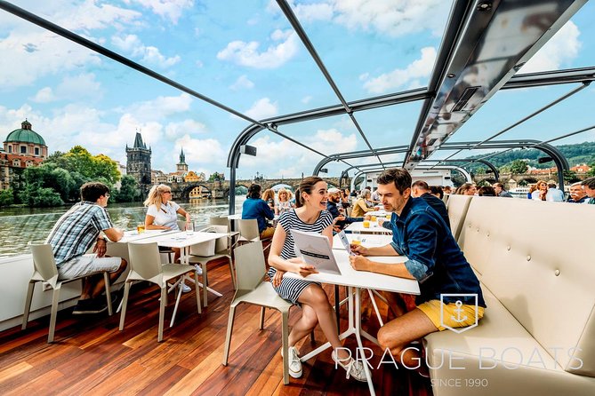 Prague Boats 3-hour Dinner Cruise - A glass-roofed boat with useful viewing space