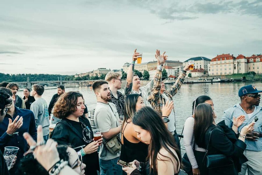 Prague: Booze Cruise with Open Bar and Duplex Entry - A sunset party on the Vltava River