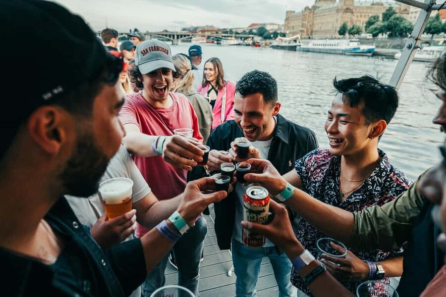 Prague: Booze Cruise with Open Bar and Duplex Entry - Dancing to the DJ on the sundeck