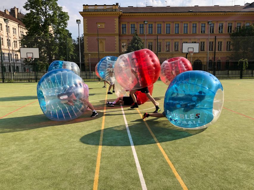 Prague: Bubbles football in city centre of Prague - Getting ready: changing, stretching, and safety