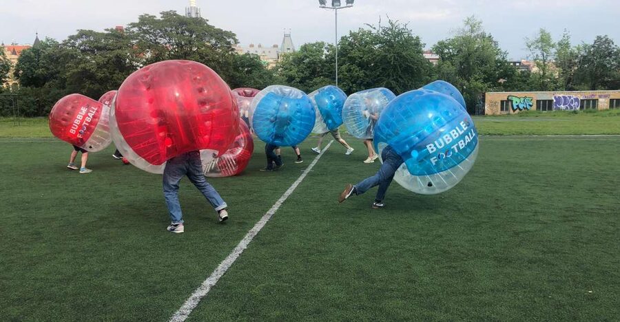 Prague: Bubbles football - Zorb Football in centrum - What bubble football in Prague is really like