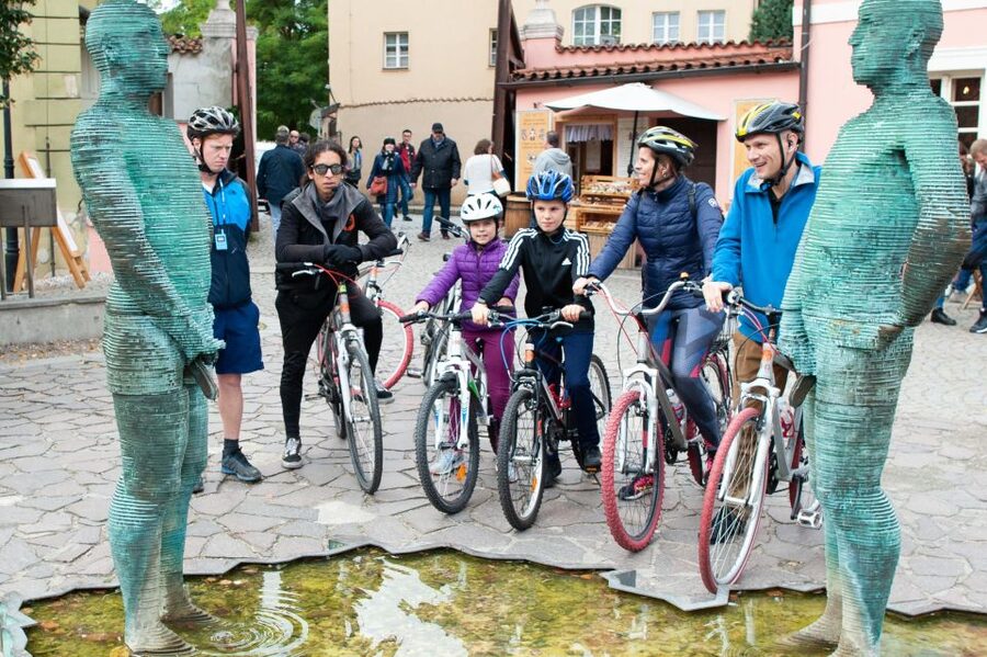 Prague: Classic City Bike Tour - The Dancing House and the riverfront