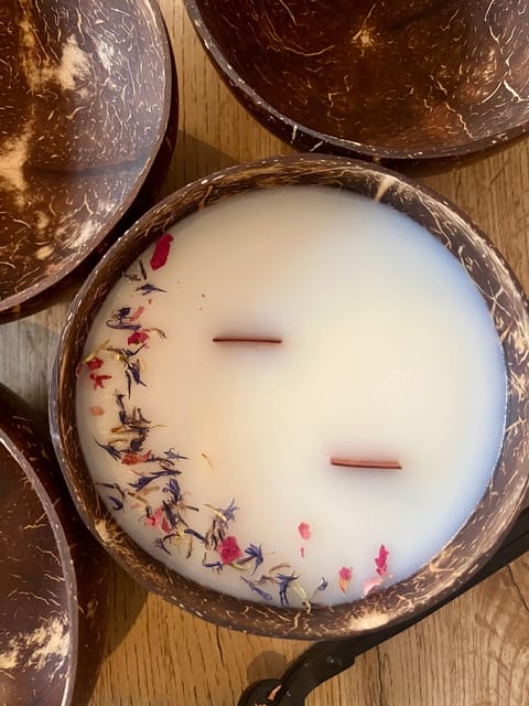 Prague: Coconut Candle Workshop - Making a coconut shell candle in two hours