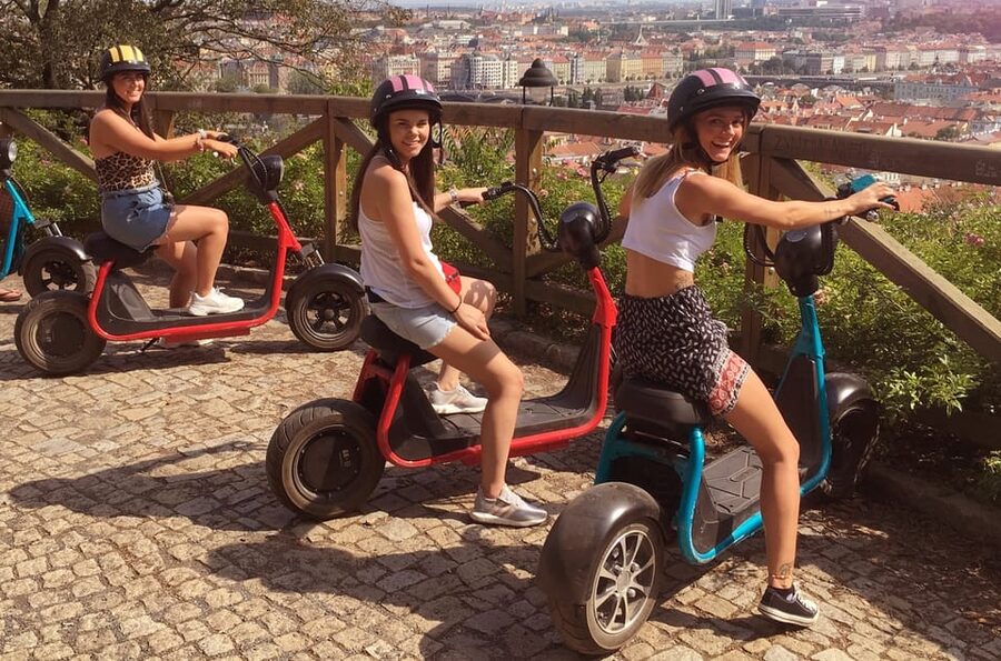 Prague Electric Scooter and eBike Grand Tour - Petřín Hill for the broad city view