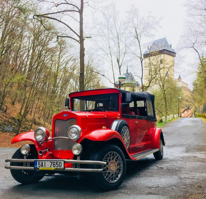 Prague: Fairytale Karlstejn Castle in Retro-Style Car - The retro car is part of the attraction