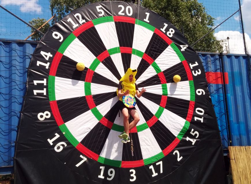 Prague : Giant Foot Darts and Giant Beer Pong Game - A sporty break from Prague’s old streets