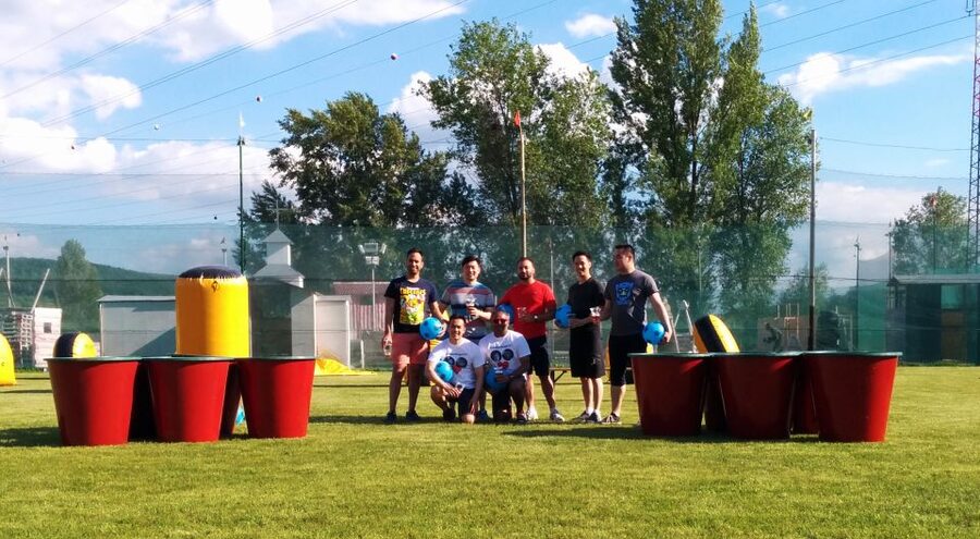 Prague : Giant Foot Darts and Giant Beer Pong Game - The 30-minute ride out of central Prague