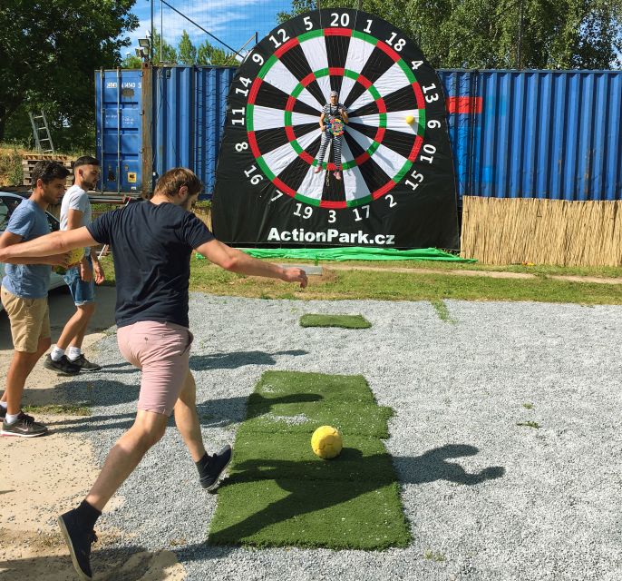 Prague: Giant Football Darts Game with Round of Beers & BBQ - Why football darts works for mixed groups