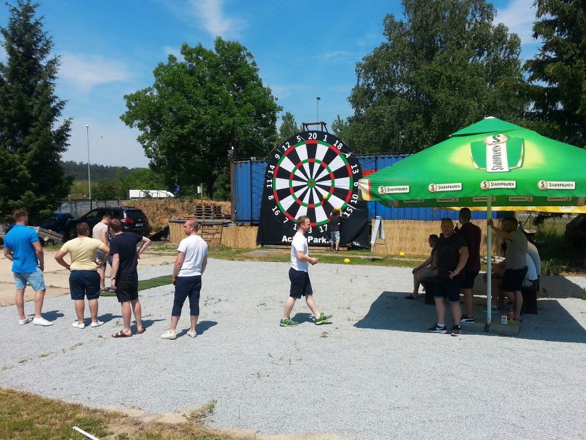 Prague: Giant Football Darts Game with Round of Beers & BBQ - Booking details worth knowing