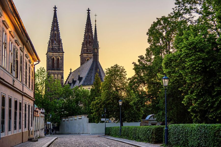 Prague: Guided tour to the historic fortress of Vyšehrad - St. Peter and St. Paul Basilica, the tour’s grand interior