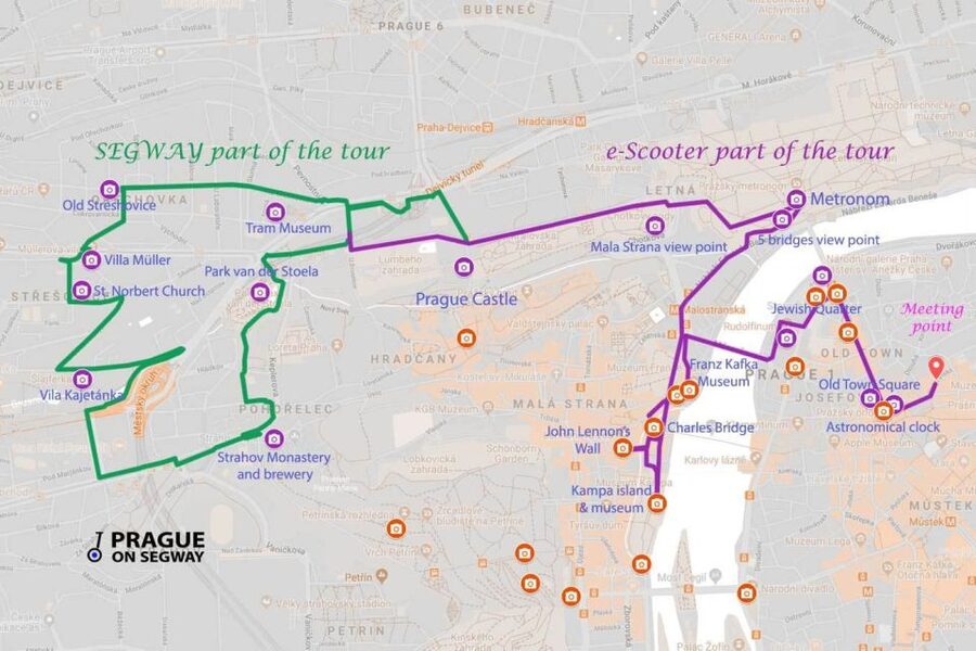 Prague: Half-Day Guided Tour by Segway and E-Scooter - Kafka, the narrow alley, and the riverfront