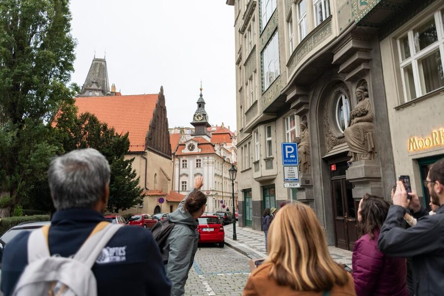 Prague: Old Town, Jewish Quarter & Astro Clock Walking Tour - Entering Old Town through narrow streets