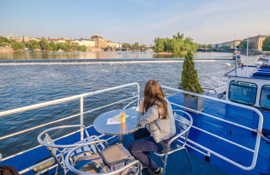 Prague: Panoramic Vltava River Cruise - Upper deck views or indoor comfort