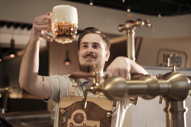 Prague Pilsner Urquell Experience with 3 Free Beer Tastings - Shopping includes personalized Pilsner gifts