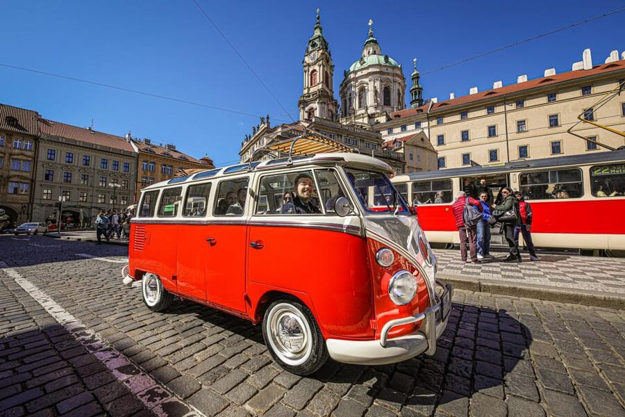 Prague: Private Sightseeing Tour in original VW Samba bus - Riding Prague in a restored Volkswagen Samba