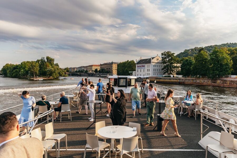 Prague: Sightseeing Dinner Cruise on Open-Top Glass Boat - Boarding near Dvořákovo nábřeží