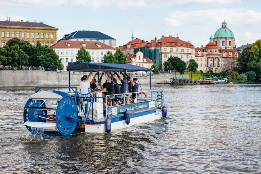 Prague: Swimming Beer Bike on A Cycle Boat - Kampa Island and the Water-Level View