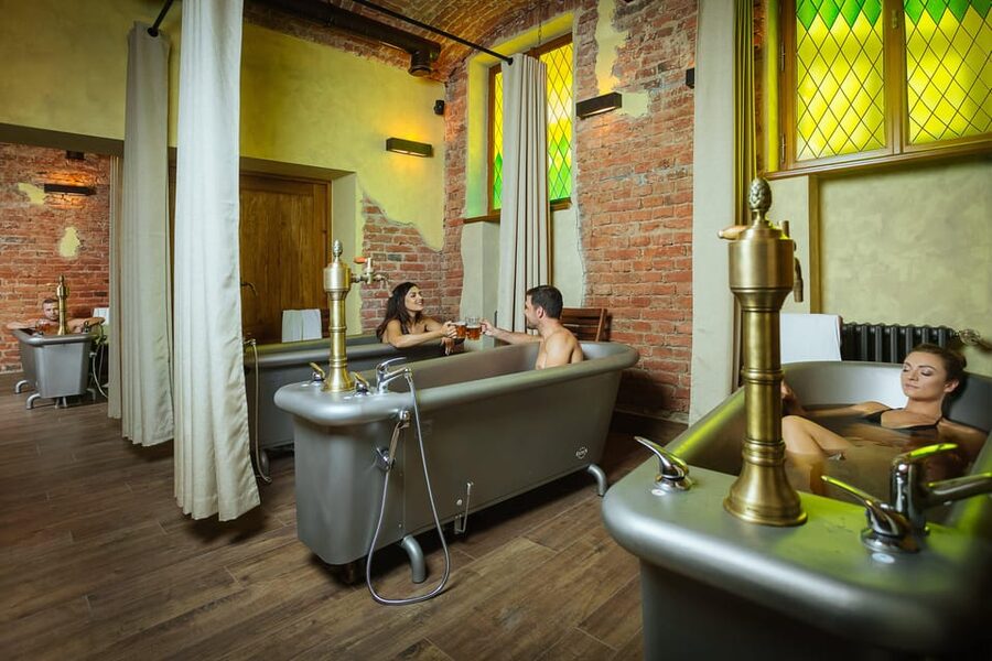 Prague: The Largest Beer SPA with Unlimited Beer Consumption - The warm beer bath and what you drink
