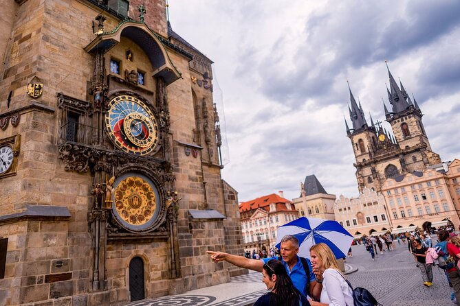 Prague Through the Eyes of Franz Kafka 150 minutes Tour - Meeting beneath the blue and white umbrella