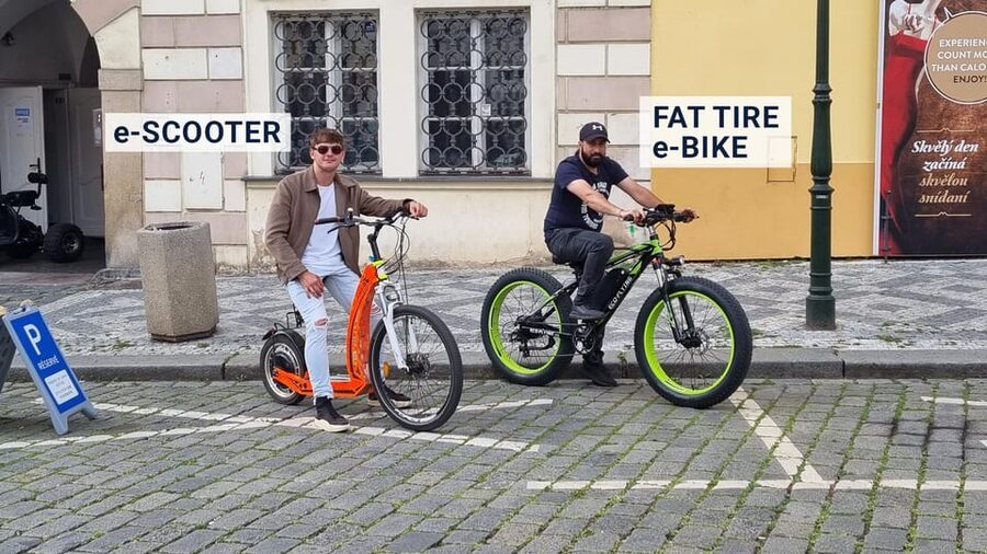 Prague: Tour by Electric Scooter or Cruiser eBike - The narrow alley and Franz Kafka Museum