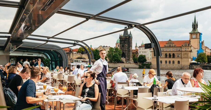 Prague: Vltava River Lunch Cruise in an Open-Top Glass Boat - What lunch is really like on board