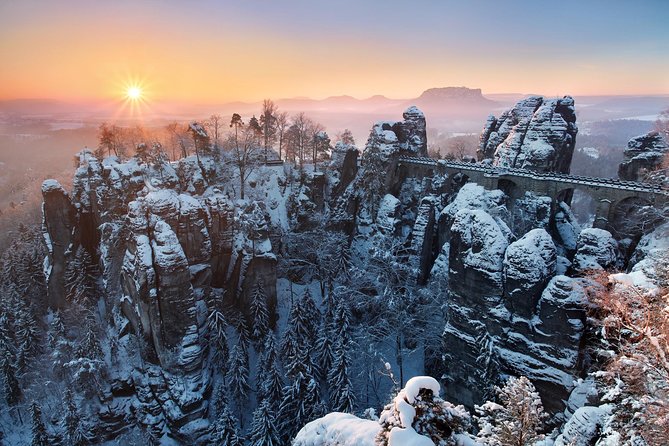 Pravcicka Gate & Bastei Bridge Winter National Park Tour from Prague - Reaching Pravcicka Gate in Czech Switzerland