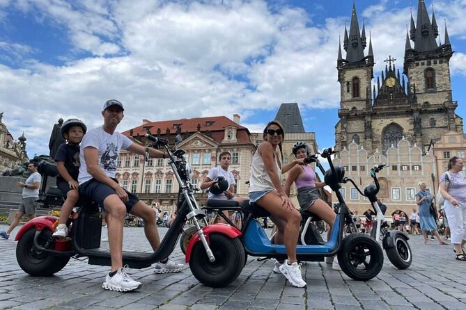 Private live-guided E-Scooter TOURS around Prague - Old Town Square starts the story