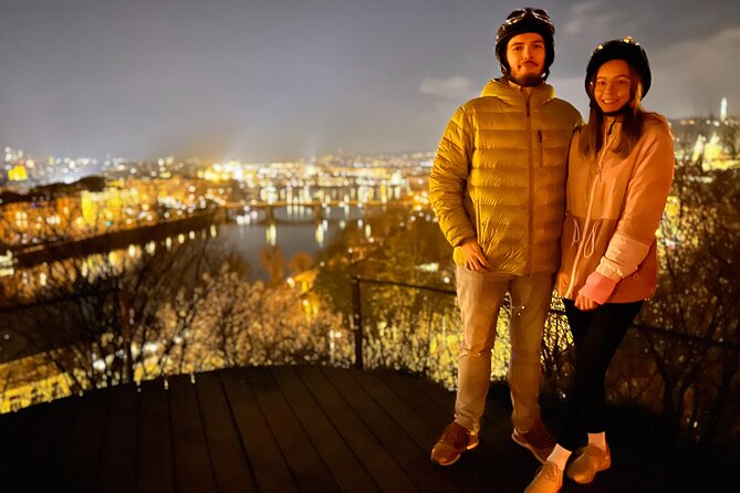Retro Style E-Bike Night Tour in Prague - Live Guided - Lennon Wall, Charles Bridge, and the river ride