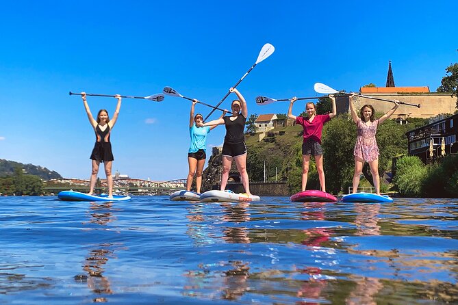 Stand-Up Paddleboarding on the Vltava River in Prague - Starting near Vyšehrad on the Vltava