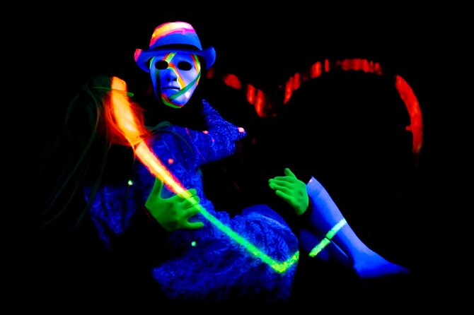 Underground Black Light Theatre Interactive Show in Prague - Film projection meets live theatre