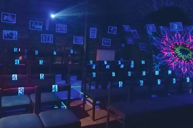Underground Black Light Theatre Interactive Show in Prague - Audience participation keeps the room informal