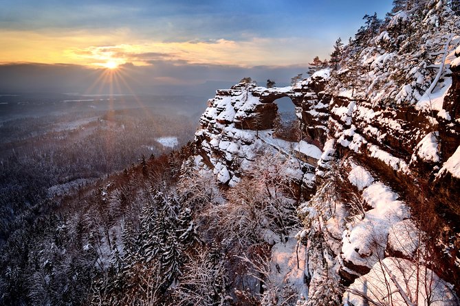 Winter Fairytale The BEST of Bohemian & Saxon Switzerland Hiking Tour - Leaving Prague in a comfortable minivan